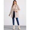 INSPIRE CHIC Women's Notched Lapel Double Breasted Raglan Sleeve Winter Coat - 3 of 4