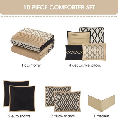 Nanshing 10pc Queen Caval Comforter Bedding Set Gold — фото 4