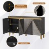 60" Buffet Cabinet with Storage, Vintage 4-Door Sideboard with Adjustable Shelves, Coffee Bar Cabinet - 3 of 4