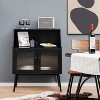 40 In. Kitchen Sideboard Buffet with Open Cubby and 2 Glass Doors - 3 of 4