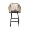 Outdoor Bar Stools Set of 4, 4-Piece Patio Bar Stools W/Armrests, All Weather Rattan Bar Chairs with Backrest, Wicker Bar Stools for Backyard, Garden - 2 of 4