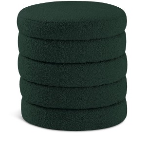 Meridian Furniture,Aphia Boucle Fabric Ottoman/Stool - 1 of 4