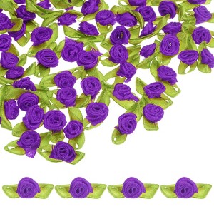 Unique Bargains Mini Ribbon Roses Fabric for Crafts Wedding 100 Pcs - 1 of 4