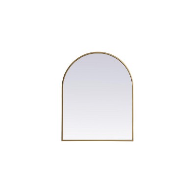 Elegant Lighting Metal Frame Arch Mirror 24x30 Inch in Brass