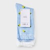 Women's Lemons 2pk Crew Socks with Ruffle Cuff - Auden™ Blue/White 4-10 - 2 of 3