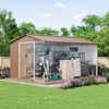 10x12FT Outdoor Metal Storage Shed with Lockable Door, Slanted Roof & Vents, Weatherproof Garden Shed, Large Capacity Tool Storage - 2 of 4