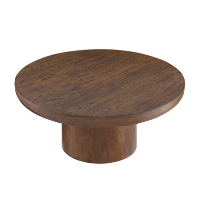 NicBex Modern 36" Round Coffee Table with Cylindrical Base for Living Room and Office