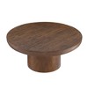 CAVINAS Round Coffee Table with Cylindrical Legs, Wood Veneer Living Room Side Tables, Modern Center Table for Living Room, Office - 3 of 4