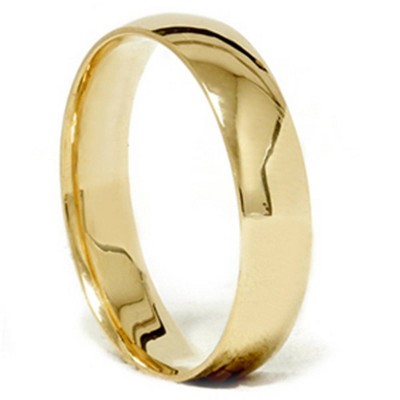 Pompeii3 High Polished Wedding Band 18K Yellow Gold