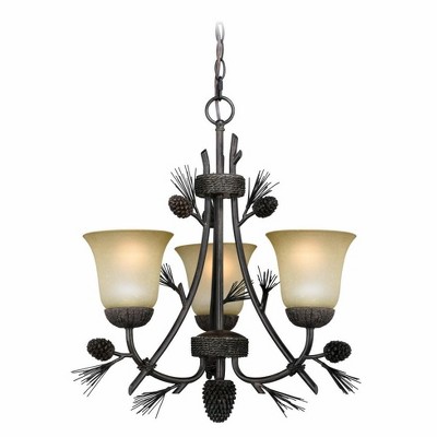 Vaxcel Sierra 3 - Light Chandelier in  Black Walnut
