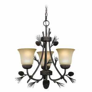 Vaxcel Sierra 3 - Light Chandelier in  Black Walnut - 1 of 4