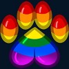 Adult Design By Humans Rainbow Pride Heart Pawprint By leashonlife T-Shirt - 2 of 2