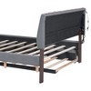 Okak Platform Bed Frame with Upholstered and LED Lights No Box Spring Needed Teddy Fleece Bed with Trundle - 3 of 4