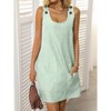 Coolmee Womens Summer Dress U Neck Sleeveless Striped Mini Tank Dress with Pocket Casual Loose Sundres - 2 of 4