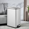 Slim Trash Can, 12.7-Gal (48 L) Garbage Can for Narrow Spaces with Soft-Close Lid, Stainless Steel, 15 Trash Bags Included - 3 of 4