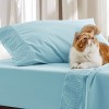 Twin Sheets Set - 3 Pieces Soft Twin Bed Sheets - Breathable & Cooling - Hotel Luxury - Easy Care Polyester Microfiber Bedding for Women, Men, Spa Blu - 4 of 4