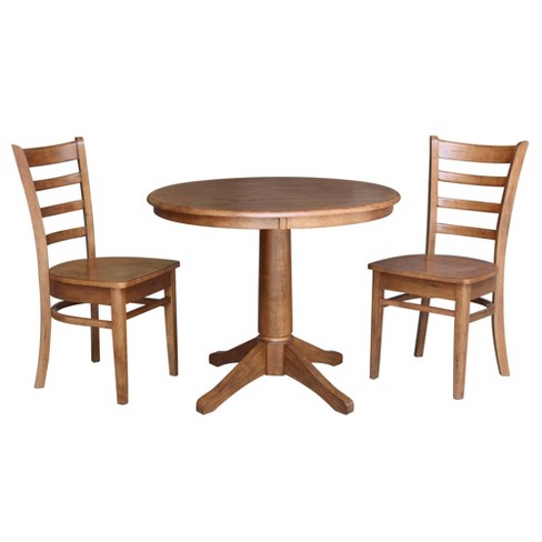 Solid Wood Pedestal Dining Table, How Tall Should Chairs Be For A 36 Inch Table