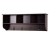 Homy Casa Wall-Mounted Entryway Shelf with 3 Open Cubbies and 4 Metal Hooks - 2 of 4