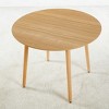 Okak Modern Wood Extensible Oval Dining Table with Sturdy Metal Legs,Minimalist Kitchen Dinner Table for Dining Room,Family Meals - 3 of 4