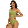 Clearlove Women Cutout One Shoulder High Waisted Bikini High Cut Two Piece Swimsuits - 4 of 4