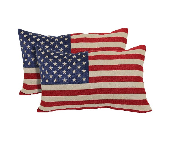 Red American  Toss Throw Pillow 2 Pack (13"x21") - Brentwood