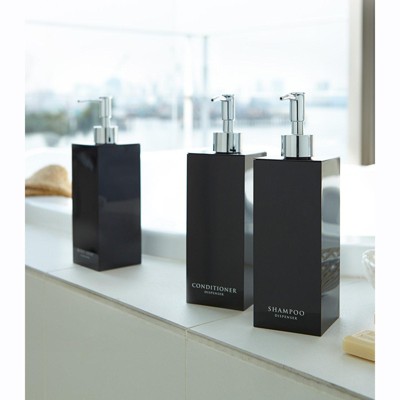 White ABS Plastic Square Body Soap Dispenser with Stainless Steel Pump