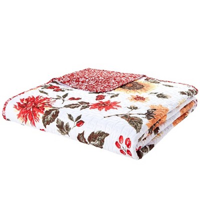 The Lakeside Collection Jacobean Sunflower Quilt Ensemble - King Quilt