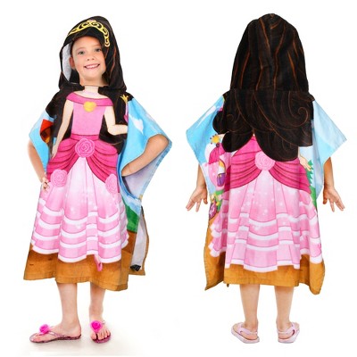 Tirrinia Kids 100% Cotton Beach Towel, Surf Beach Bath Swim Hooded Towels for Girls Toddler Gift, 24 by 52-inch