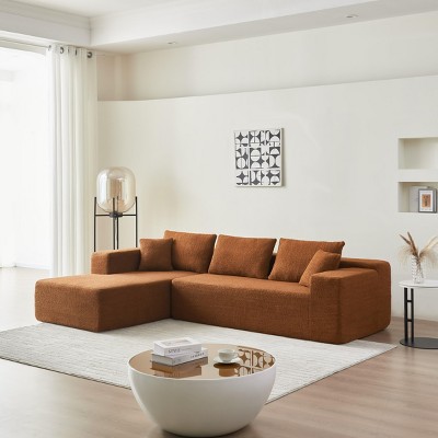 NicBex Couches for Living Room 104" Upholstered Modular L Shape Sectional Sofa Couch Set Free Combination Floor Sofa With 5 Pillows for Bedroom