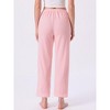 INSPIRE CHIC Women's Pajama Pants Cotton Knit Ribbed Elastic Waist Straight Leg with Pockets Loungewear - 4 of 4
