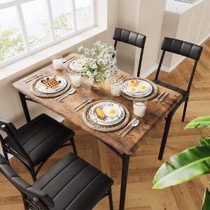 Dining Table Set for 4, Kitchen Table and Chairs for 4 with Upholstered Chairs, 5 Piece Dining Room Table Set - 1 of 4