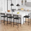 Whizmax Bar Stools Set of 4, Kitchen Bar Stools with Footrest, PU Upholstered Counter Height Barstools, Bar Chairs with Back for Kitchen Island - 3 of 4