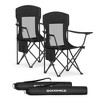 2-Pack Heavy-Duty Foldable Camping Chairs with High Back, Adjustable Armrests & Drink Holders, Portable Outdoor Sports Chairs, - 2 of 4