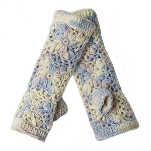 Multi Color Flower Crochet Handwarmers_Nirvanna Designs - 1 of 4