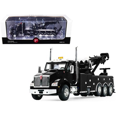 Kenworth T880 with Century Model 1060 Rotator Wrecker Tow Truck Black 1/50 Diecast Model by First Gear