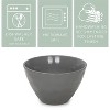 Elanze Designs Dimpled Ceramic 5.5 inch Contemporary Serving Bowls Set of 4, Charcoal Grey - 2 of 4