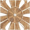 Rattan Floral Daisy Wall Decor with Metal Wire Brown - Olivia & May: Coastal Style, Botanical Carving, Indoor Use - 3 of 4
