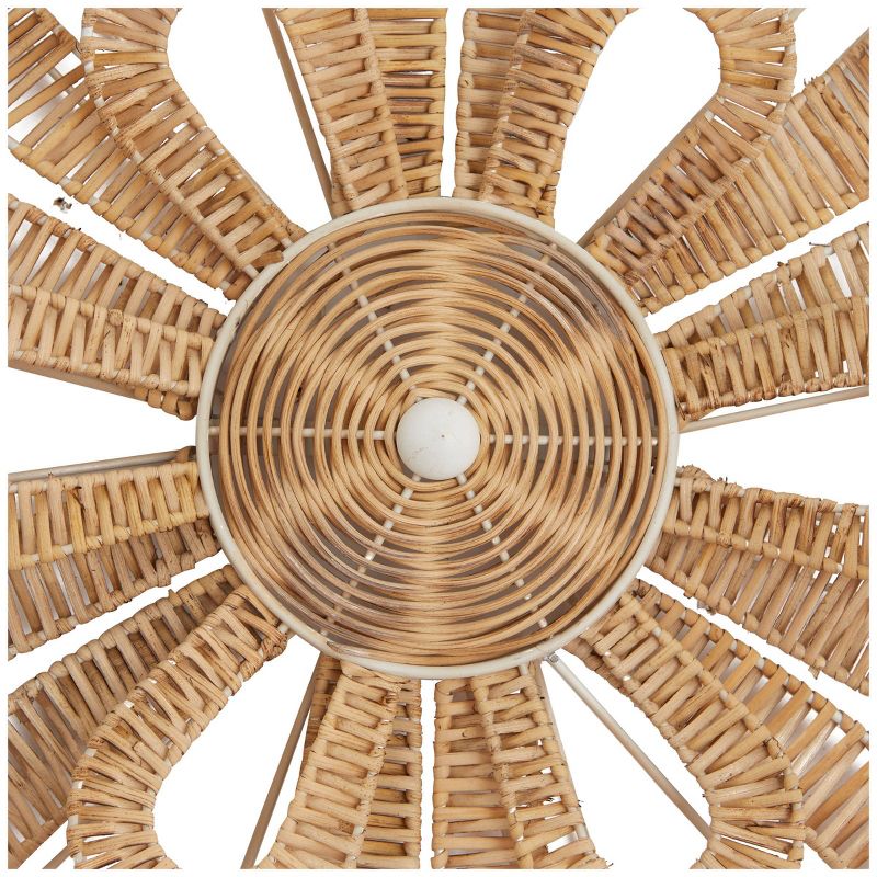 Rattan Floral Daisy Wall Decor with Metal Wire Brown - Olivia &#38; May, 3 of 6