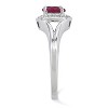 Black Bow Jewelry Sterling Silver .01 Ctw Diamond & Round Created Ruby Ring - 3 of 4