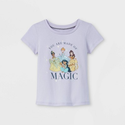 Toddler Girls' Disney Princess Magic Short Sleeve Graphic T-Shirt - Purple