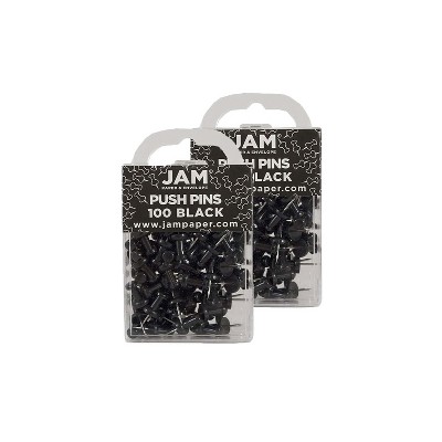 JAM PAPER Colorful Push Pins - Baby Blue Pushpins - 100/Pack