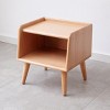 Solid Beech Wood Bedside Table, Modern Minimalist Nightstand with Open Shelf, Bedside Cabinet for Bedroom or Living Room - Panipeachy - 3 of 4
