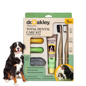Dr. Oakley Dental Bundles for Dogs: Comprehensive Oral Care Kits - Minty Fresh, Chicken Flavor, Peanut Butter Options - Toothpaste, Brushes, and Case - 1 of 4
