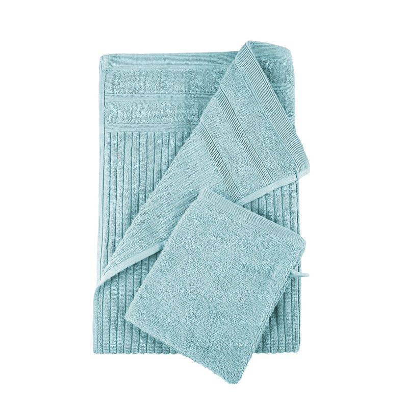 Luxury Cotton 8 Piece Bath, Hand, and Face Towel Set with Bath Mat and Bath Mitt by Blue Nile Mills, 3 of 8