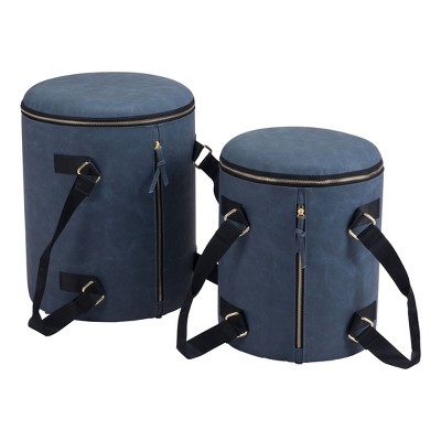 Cameo Storage Ottoman Blue - ZM Home