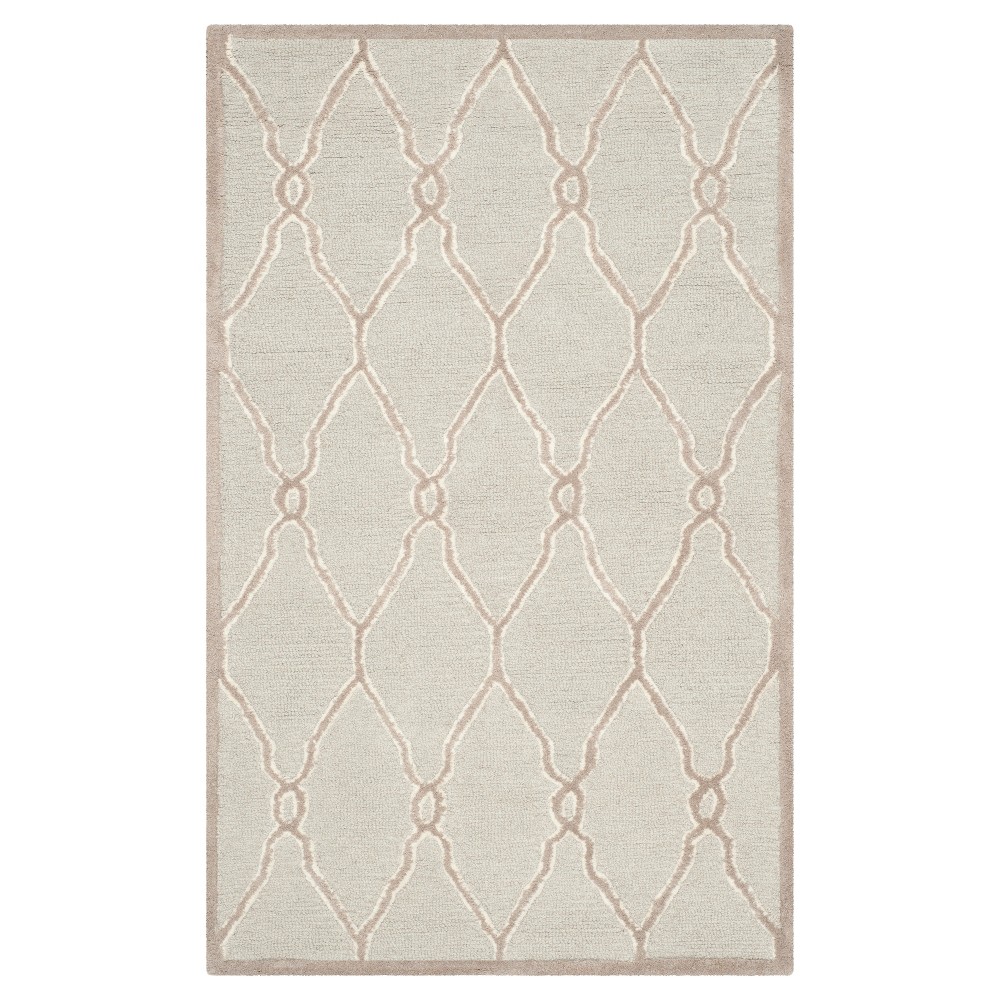 3'x5' Trellis Accent Rug Light Gray/Ivory - Safavieh