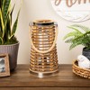 Northlight Rattan Tapered Glass Candle Lantern with Jute Handle - 12.75" - 2 of 4