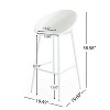 CAVINAS Armless Bar Stools Set of 2,Counter Stools with Back and Footrest,Kitchen Chair for Kitchen Island,White - 3 of 4