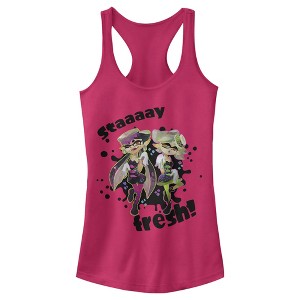 Juniors Womens Nintendo Splatoon Stay Fresh Racerback Tank Top - 1 of 3