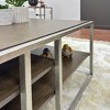 Padena 3-Piece Metal Frame Wood Living Room Coffee Table and 2 End Tables Set - 4 of 4